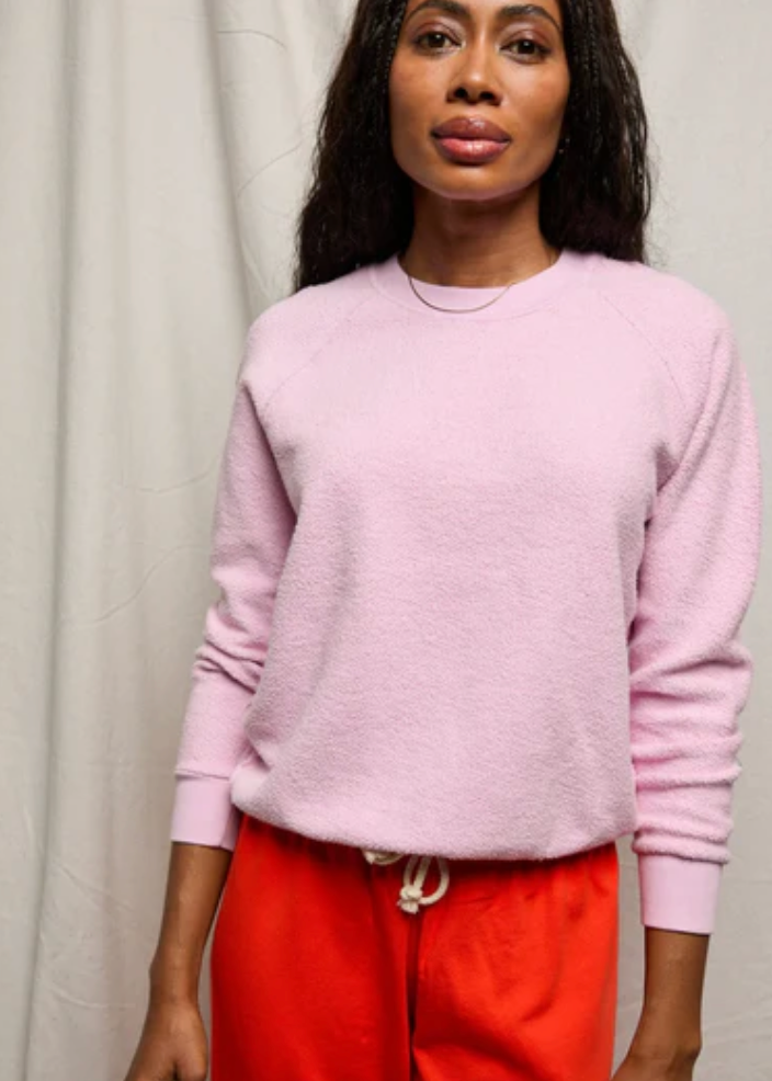 perfectwhitetee Ziggy Fleece Sugar Pink Crew