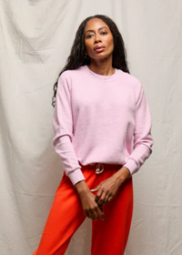 perfectwhitetee Ziggy Fleece Sugar Pink Crew