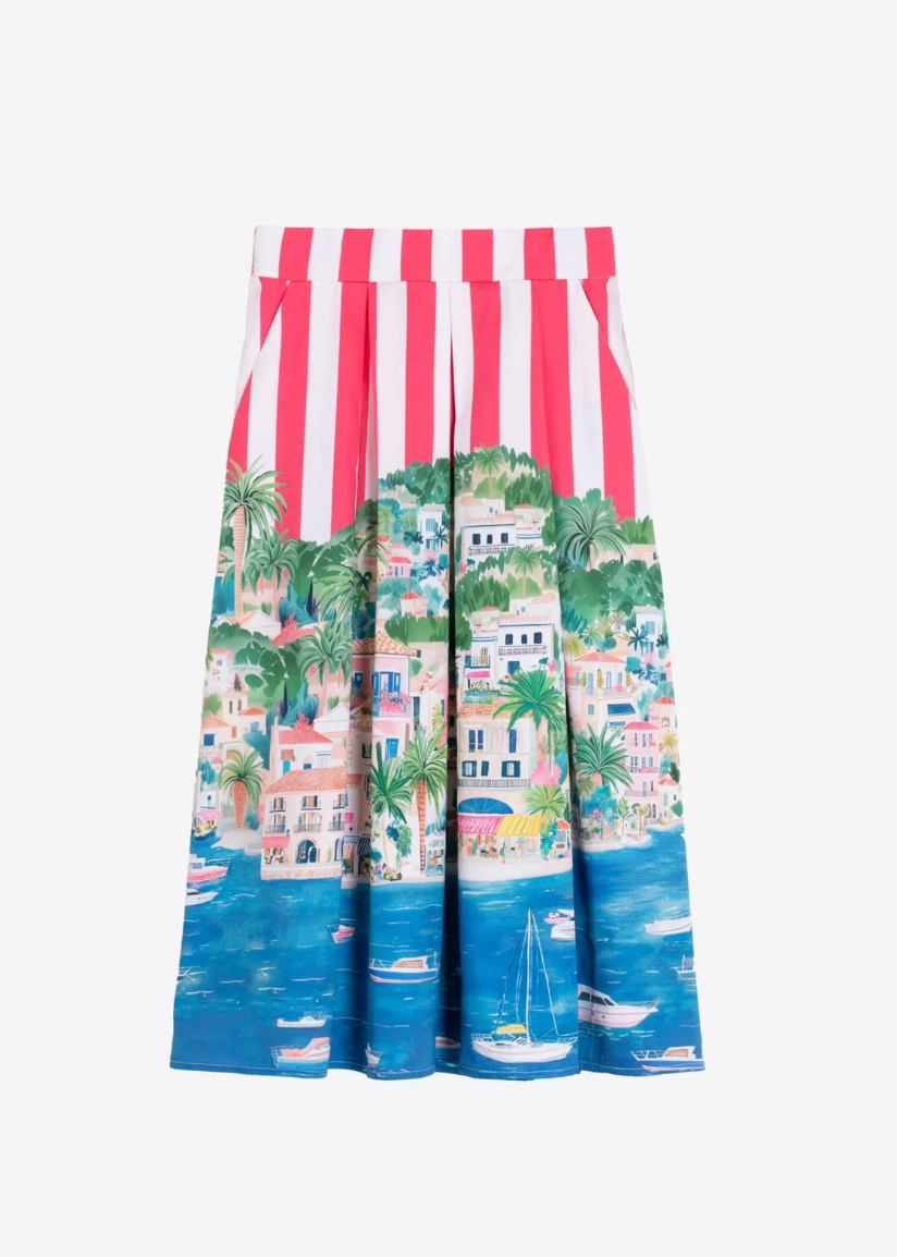 Vilagallo Coastal Stripe Skirt