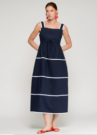 Vilagallo Navy & White Stripe Dress