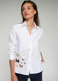 Vilagallo White Embroidered Dog Shirt