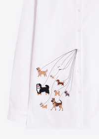 Vilagallo White Embroidered Dog Shirt