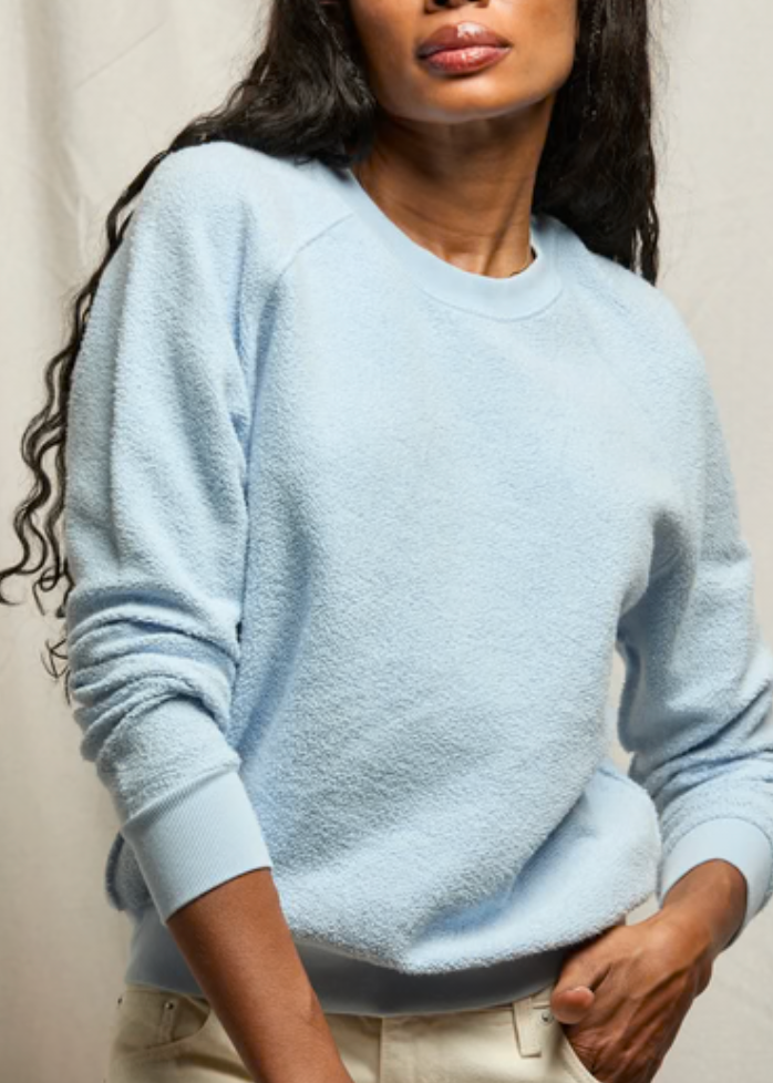 perfectwhitetee Ziggy Fleece Powder Blue Crew