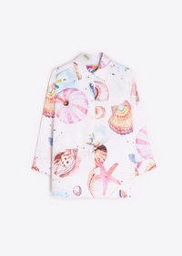 Vilagallo Seashell Watercolor Print Blouse