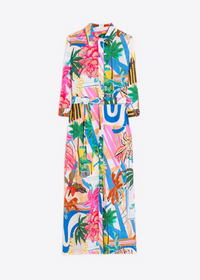 Vilagallo Multi Palm Tree Shirt Dress