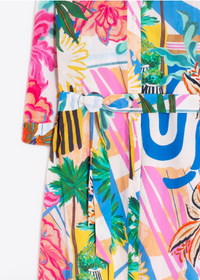 Vilagallo Multi Palm Tree Shirt Dress
