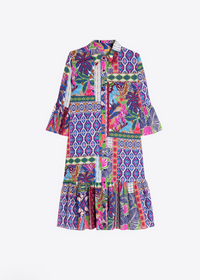 Vilagallo Multi Patchwork Print Dress