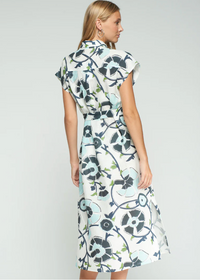 Vilagallo Floral Print Linen Dress