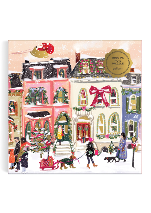 Snowfall on Main Street 1000 Piece Foil Puzzle