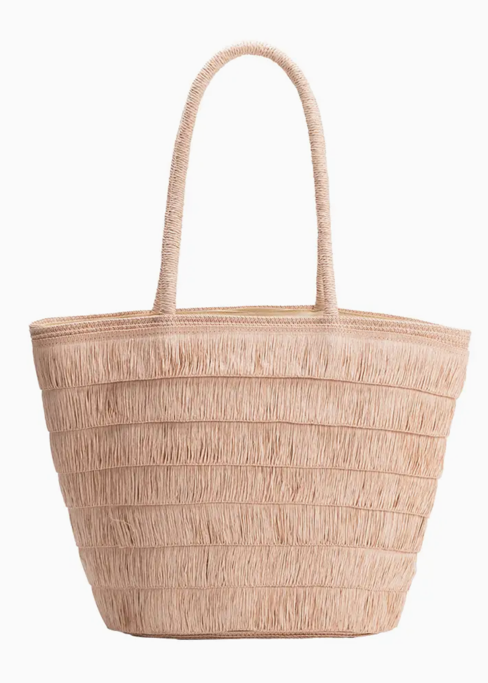 Blush Straw Tote Bag