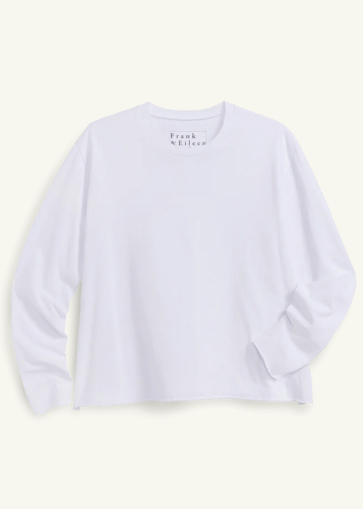 F&E Quinn LS Crewneck Tee White