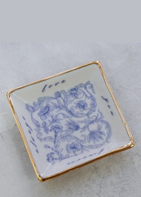 Love You Trinket Dish w/ 22k