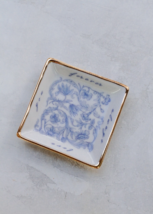 Love You Trinket Dish w/ 22k