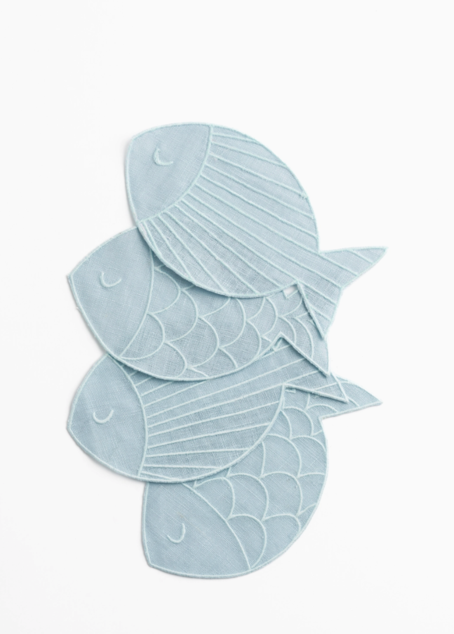 Sardine Cocktail Napkins - Set of 4