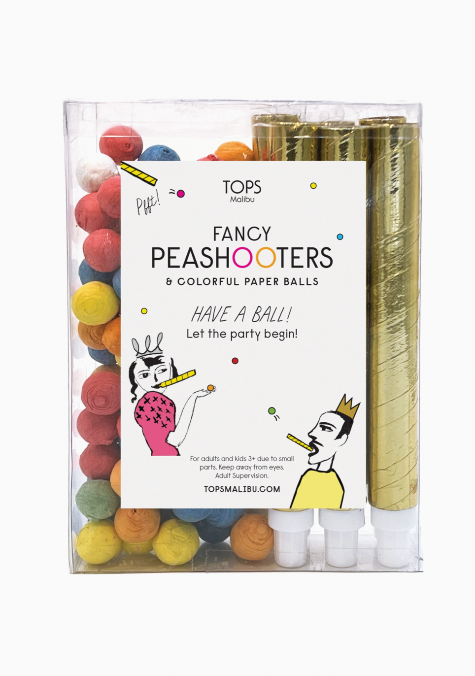 Fancy Pea Shooters W/Colored Paper Balls