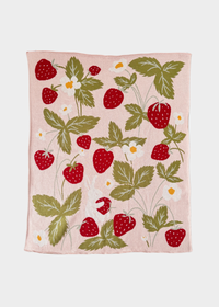 Strawberry Bunny Organic Baby Blanket