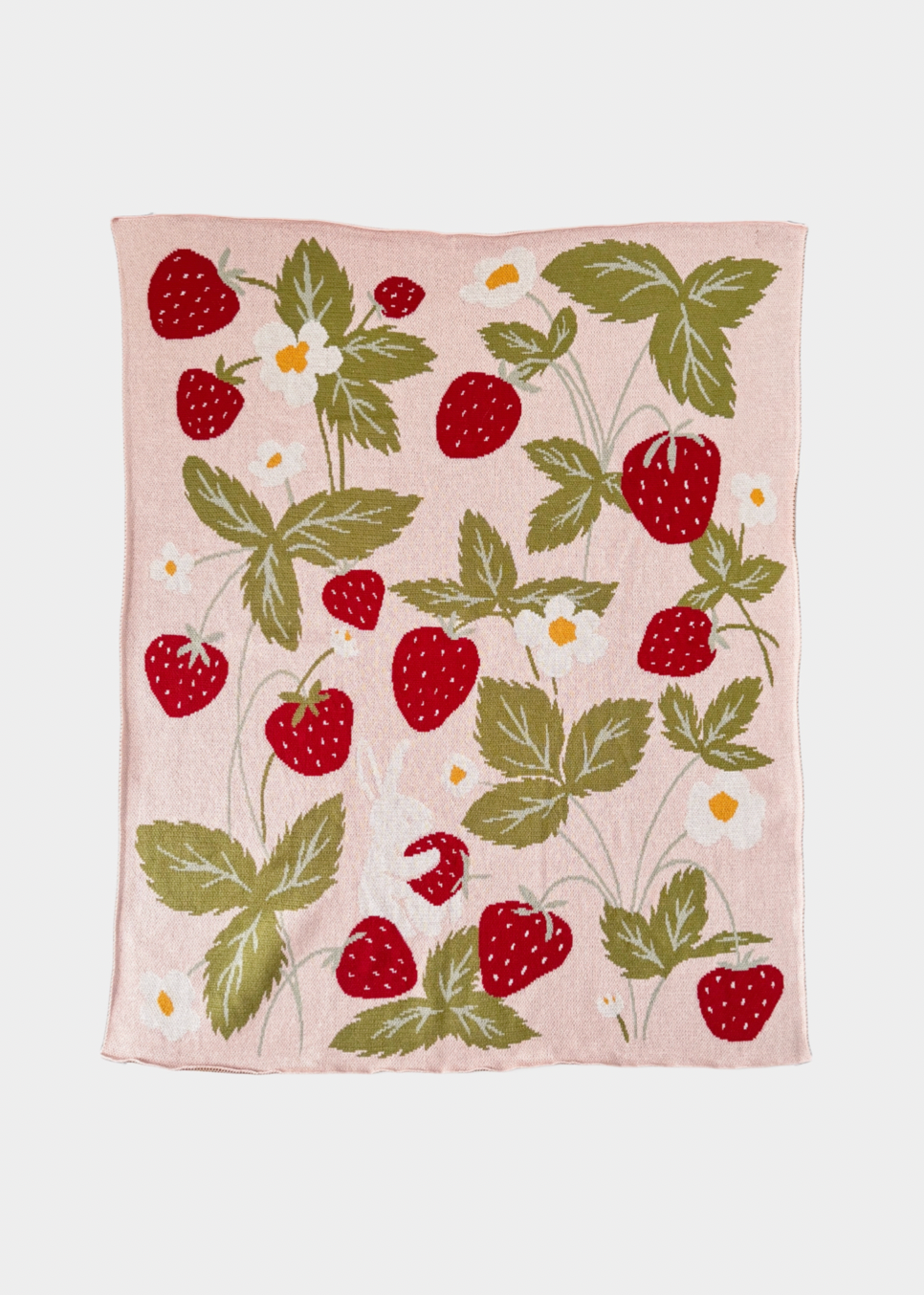 Strawberry Bunny Organic Baby Blanket