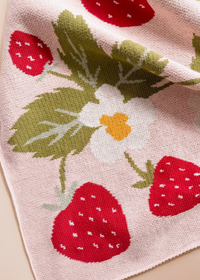 Strawberry Bunny Organic Baby Blanket