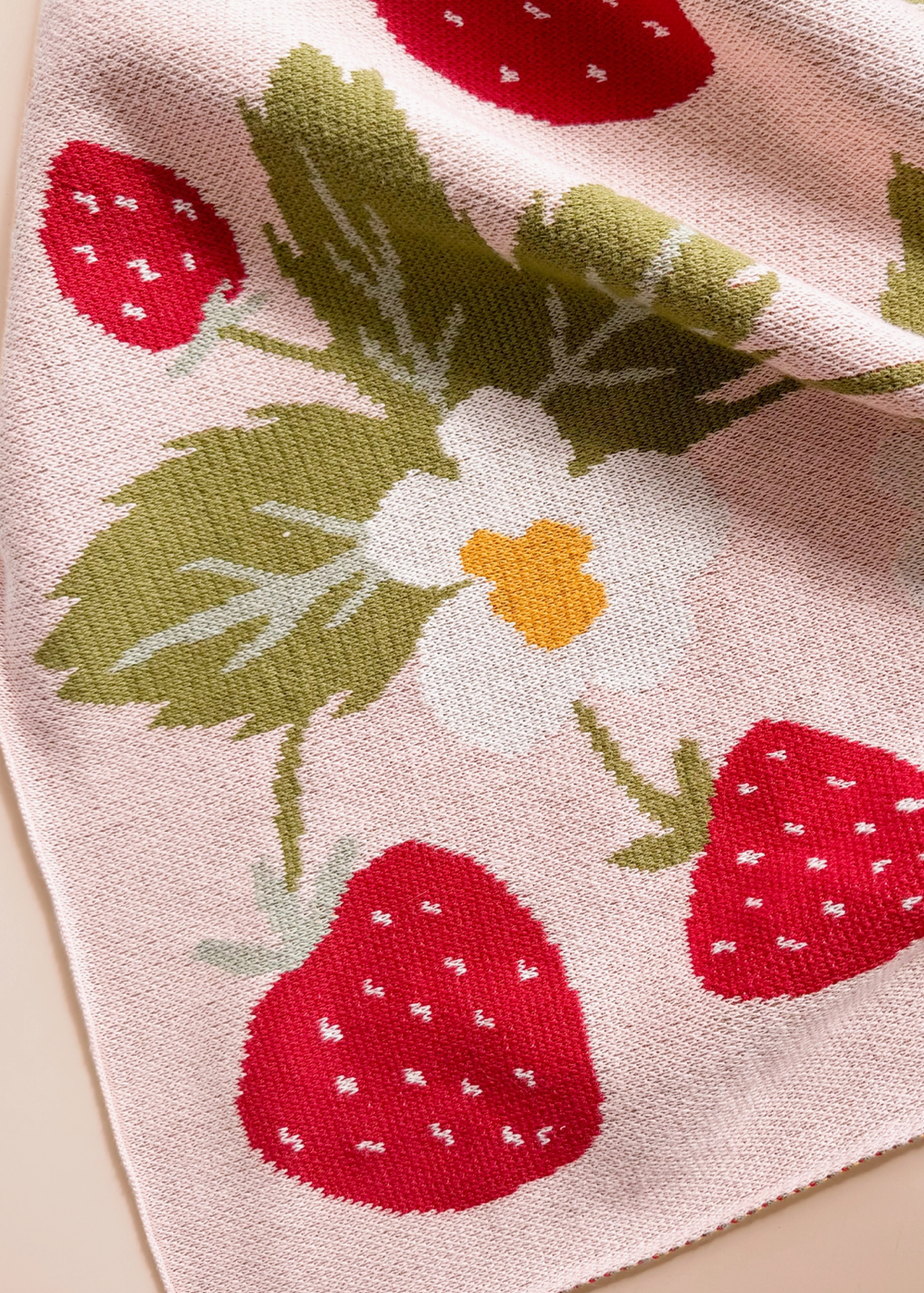 Strawberry Bunny Organic Baby Blanket