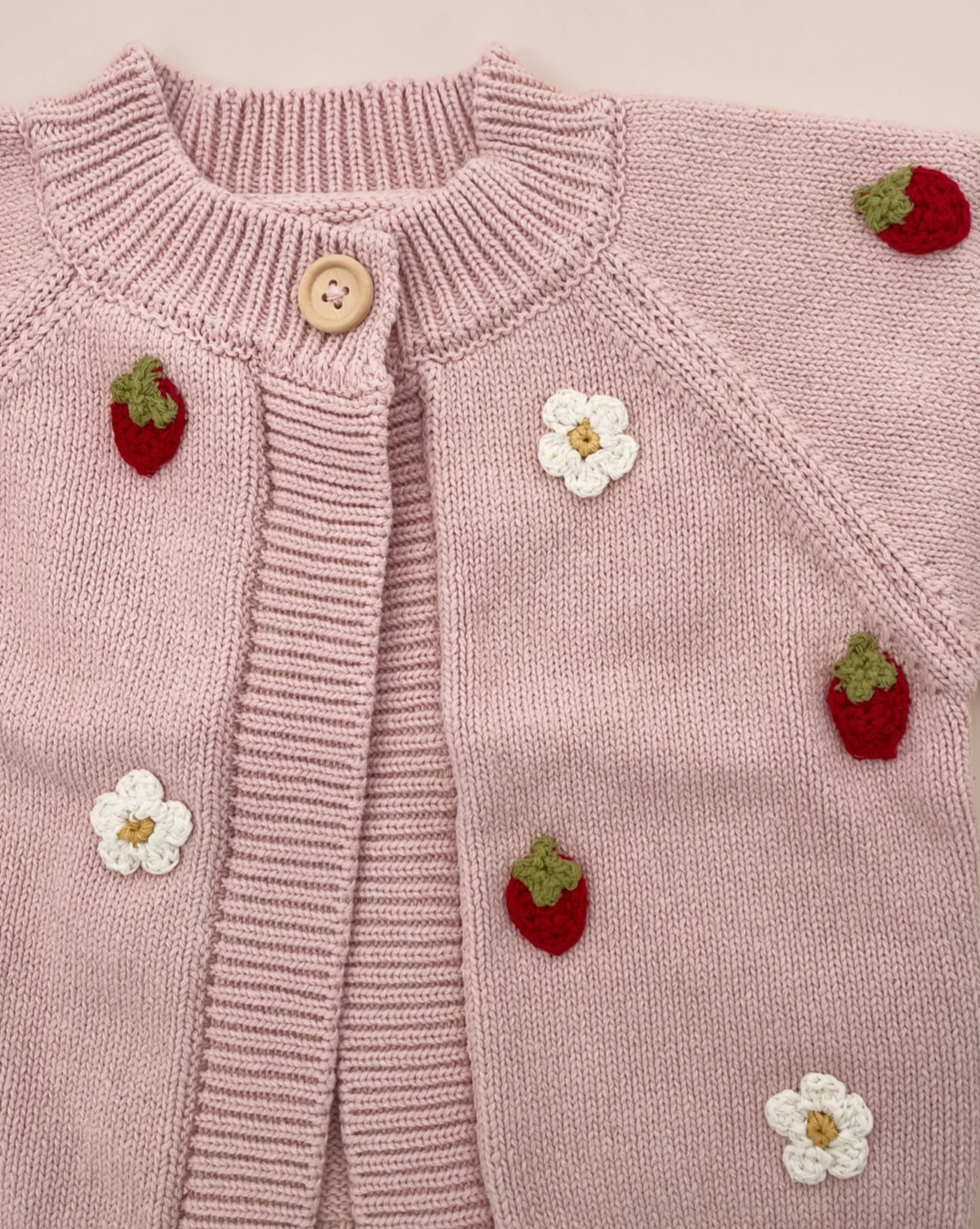 Cotton Strawberry Flower Baby Cardigan