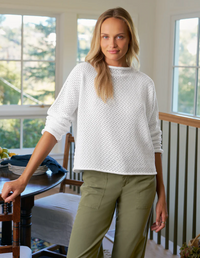 F&E Monterey Pointelle Sweater White