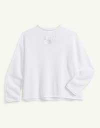 F&E Monterey Pointelle Sweater White