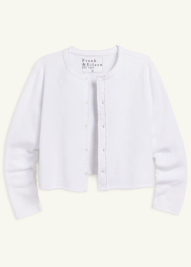 F&E Jackie Sweatshirt Cardigan White