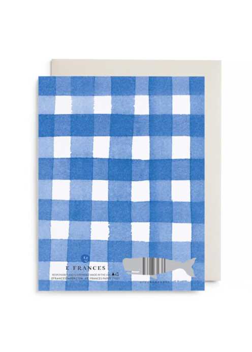 Blue Gingham Thank You Boxed Card Set (6 Cards)