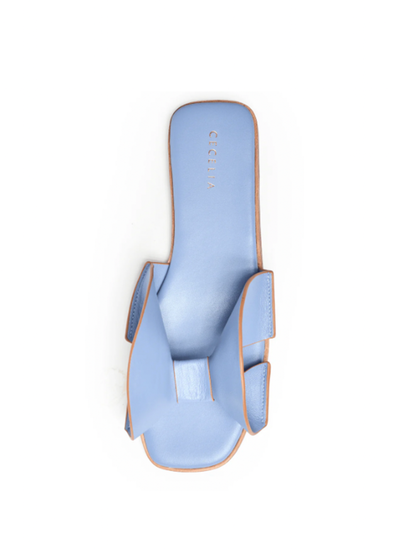 Light blue sandal on a white background
