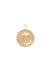 Jane Win Wanderlust Celestial Small Pendant Coin 16-18" Classic Rolo