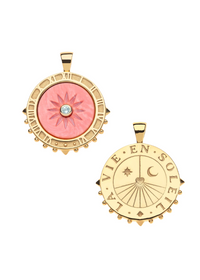 Jane Win FOREVER La Vie En Soleil Carved Coral Stone Pendant