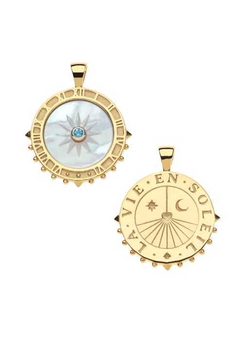 Jane Win FOREVER La Vie En Soleil Carved MOP Pendant