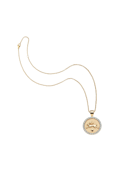 Jane Win LUCKY Rabbit Small Embellished Pendant Coin