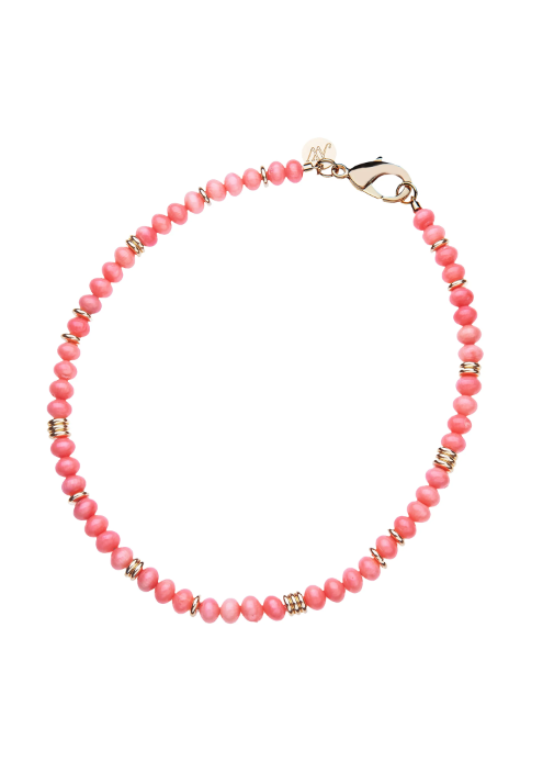 Jane Win Gumdrop Beaded Necklace in Coral
