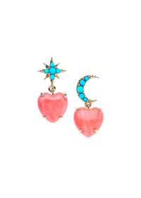 Jane WIn LOVE You To the Moon and Stars Earrings in Coral