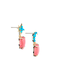 Jane WIn LOVE You To the Moon and Stars Earrings in Coral