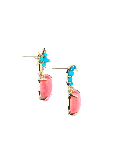 Jane WIn LOVE You To the Moon and Stars Earrings in Coral