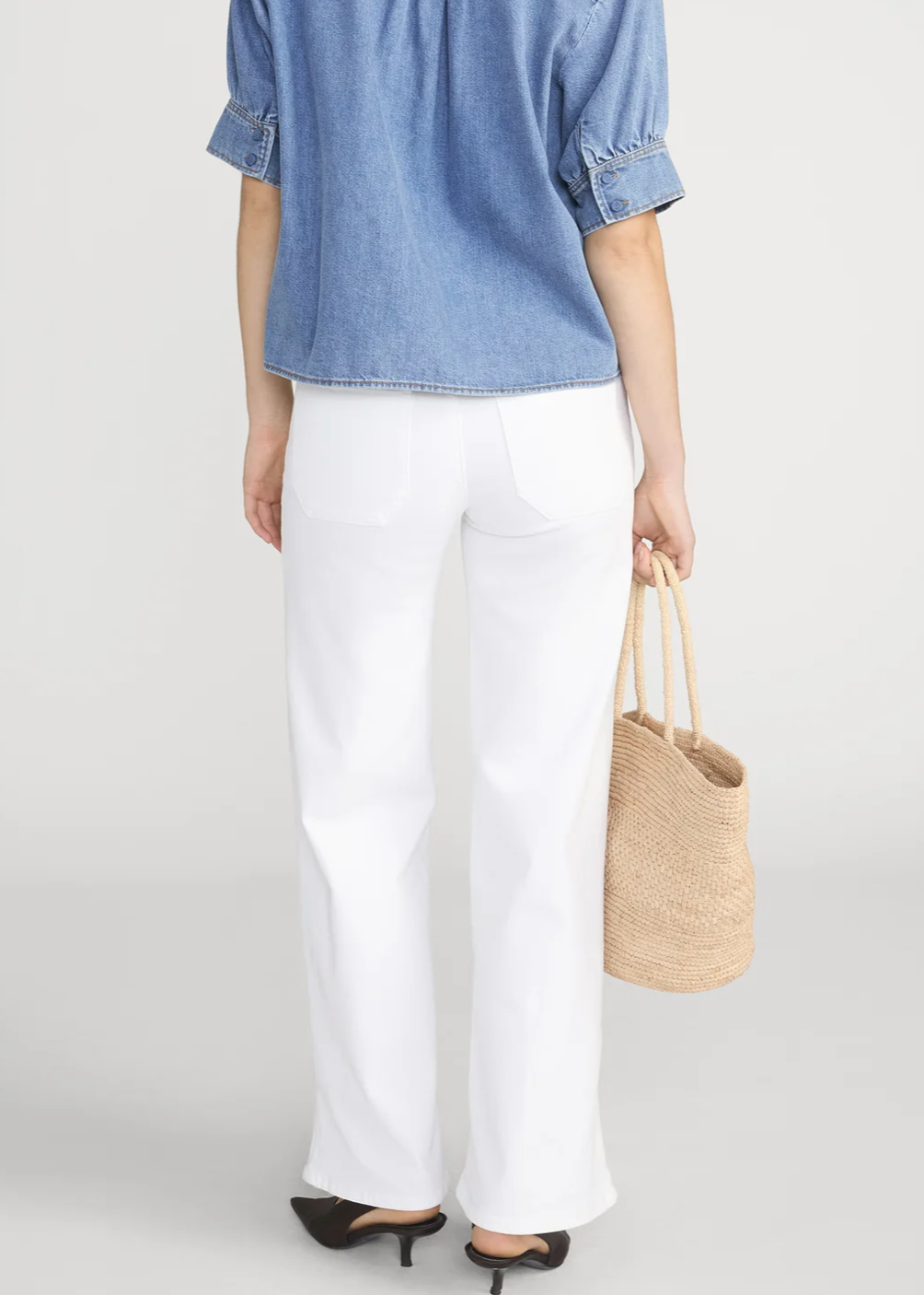 FRAME Le Slim Palazzo Modernist Pocket White