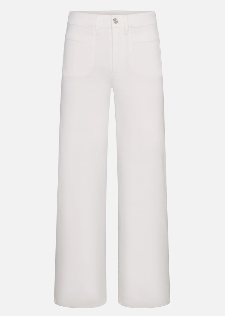 FRAME Le Slim Palazzo Modernist Pocket White