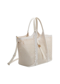 Malia Ivory Laser Cut Tote Bag
