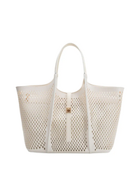 Malia Ivory Laser Cut Tote Bag