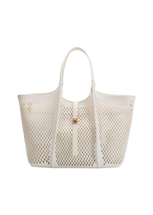 Malia Ivory Laser Cut Tote Bag