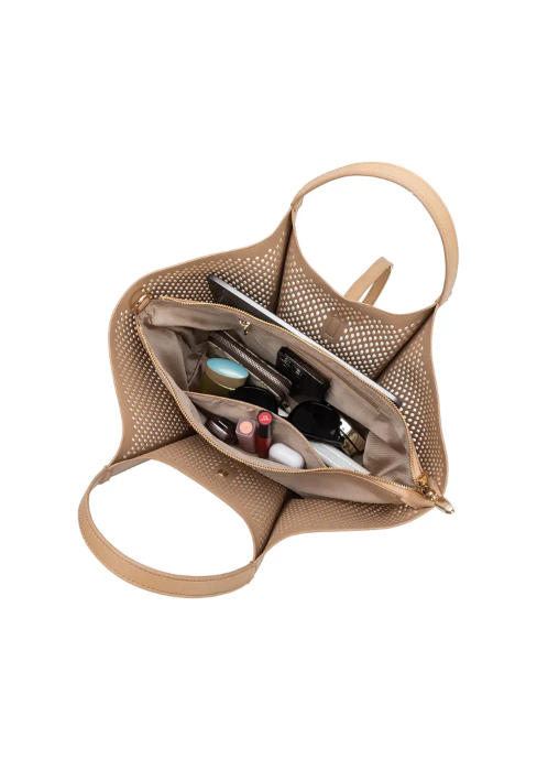 Malia Nude Laser Cut Tote Bag