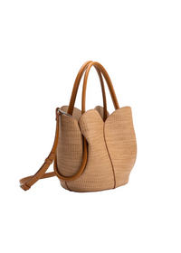 Tulip Raffia Top Handle Bag