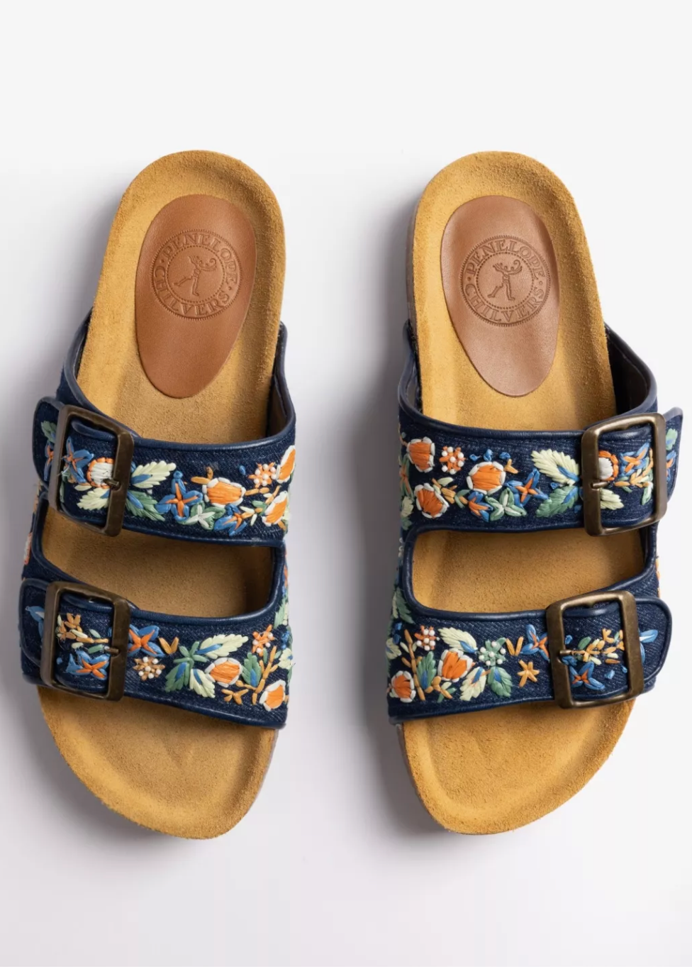 Penelope Chilvers Pool Embroidered Denim Slide
