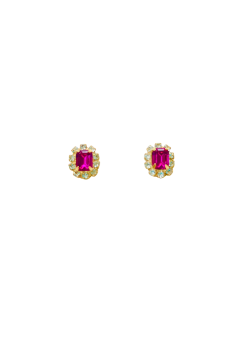 Petite Stud Earrings in Fuchsia