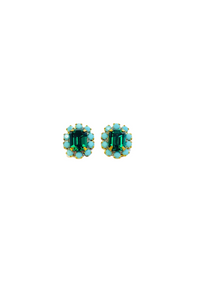 Petite Emerald and Turquoise Stud Earrings