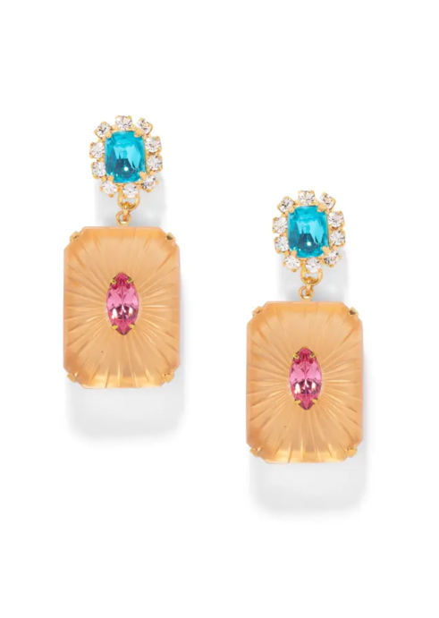 Vintage Sunray Glass Earrings