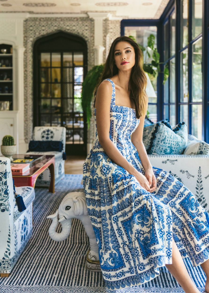 Cara Cara Margarita Dress Hudson Scarf Sky