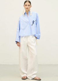 Seahorse & Starfish Embroidered Blouse